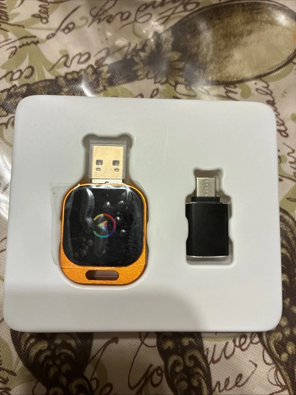 Orange USB OTG Adapter with Micro USB Connector - Universal Mobile File Transfer